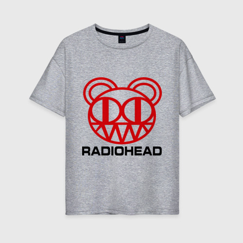 Женская футболка хлопок Oversize Radiohead 2, цвет меланж