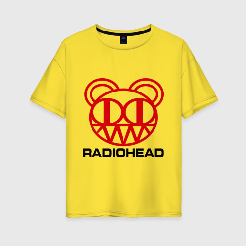 Женская футболка хлопок Oversize Radiohead 2, цвет желтый