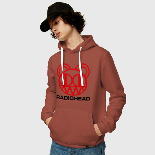 Мужская толстовка хлопок Radiohead 2, цвет кирпичный - фото 3