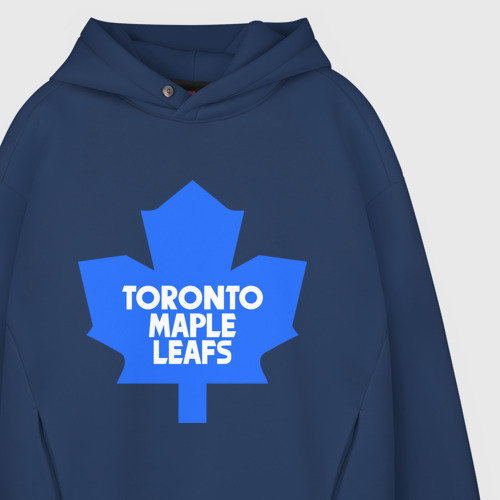 Мужское худи Oversize хлопок Toronto Maple Leafs, цвет темно-синий - фото 4