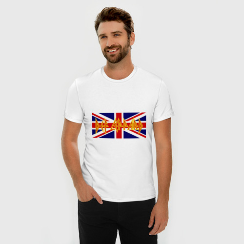 Мужская футболка хлопок Slim Def Leppard, цвет белый - фото 3