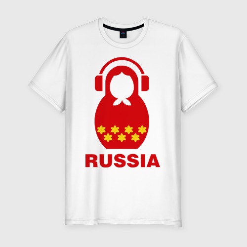 Мужская футболка хлопок Slim Russia dj, цвет белый