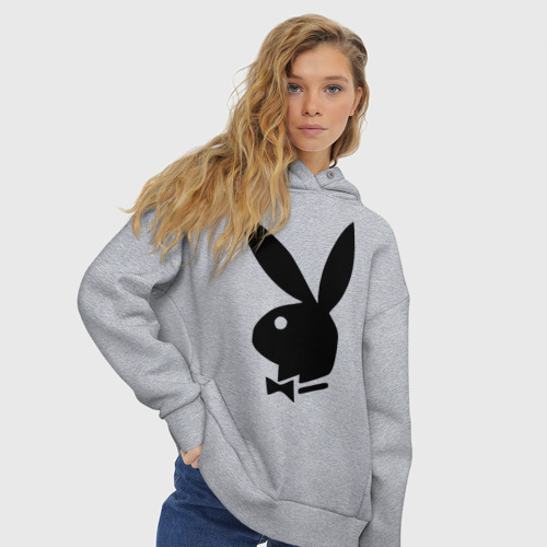 Женское худи Oversize хлопок Playboy, цвет меланж - фото 4