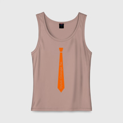 Женская майка хлопок Стильный оранжевый галстук