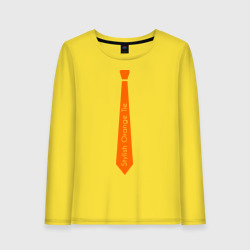 Женский лонгслив хлопок Стильный оранжевый галстук