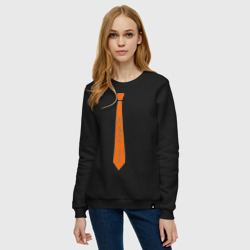 Женский свитшот хлопок Стильный оранжевый галстук - фото 2