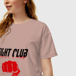 Женская футболка хлопок Oversize Fight Club - фото 2