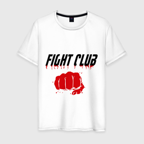 Мужская футболка из хлопка с принтом Fight Club, вид спереди №1