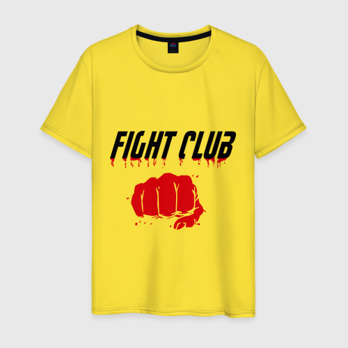 Мужская футболка хлопок Fight Club, цвет желтый