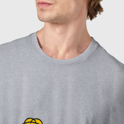 Мужская футболка хлопок Гомер и свинья, цвет меланж - фото 6