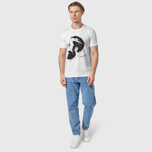 Мужская футболка хлопок Портрет Зигмунда Фрейда, цвет белый - фото 5