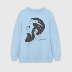 Женский свитшот oversize без начеса хлопок Портрет Зигмунда Фрейда