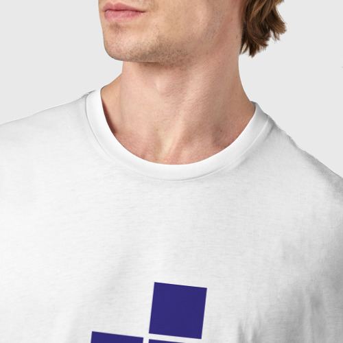 Мужская футболка хлопок Тетрис, цвет белый - фото 6