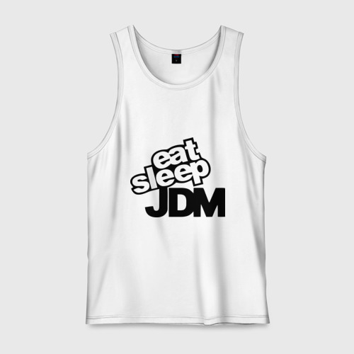 Мужская майка хлопок Eat sleep jdm, цвет белый