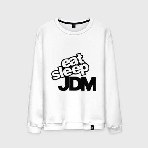 Мужской свитшот хлопок Eat sleep jdm, цвет белый