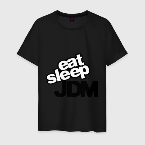 Мужская футболка хлопок Eat sleep jdm, цвет черный