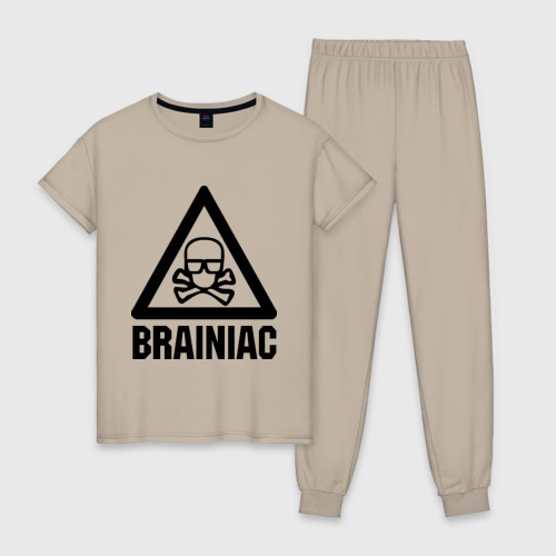 Женская пижама хлопок Brainiac, цвет миндальный