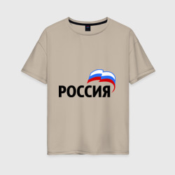 Женская футболка хлопок Oversize Россия 3