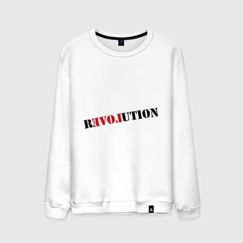 Мужской свитшот хлопок Love revolution, цвет белый