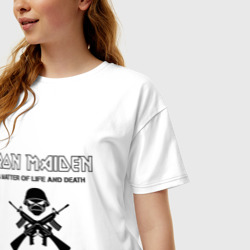 Женская футболка хлопок Oversize Iron Maiden - a matter of life and death - фото 2