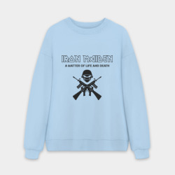 Мужской свитшот oversize без начеса хлопок Iron Maiden - a matter of life and death