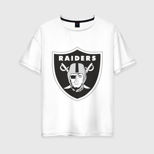 Женская футболка хлопок Oversize Raiders, цвет белый