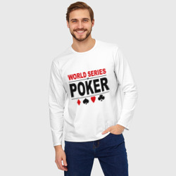 Мужской лонгслив oversize хлопок World series of poker - фото 2