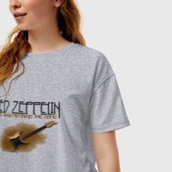 Женская футболка хлопок Oversize Led Zeppelin 2 - фото 2