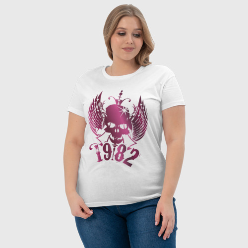 Женская футболка хлопок Черепушка (2), цвет белый - фото 6