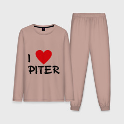 Мужская пижама с лонгсливом хлопок Я люблю Питер!
