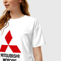 Женская футболка хлопок Oversize Mitsubishi ralli art - фото 2