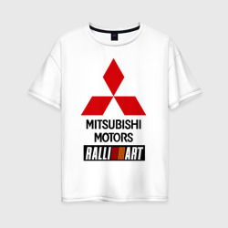 Женская футболка хлопок Oversize Mitsubishi ralli art