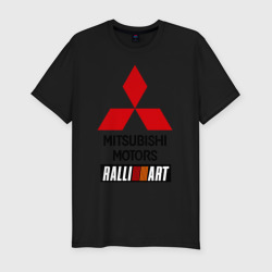 Мужская футболка хлопок Slim Mitsubishi ralli art
