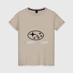 Женская футболка хлопок Subaru forester