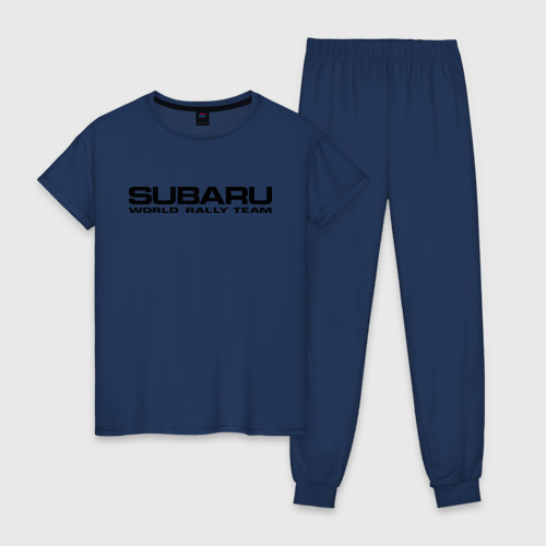 Женская пижама хлопок Subaru world rally team 2, цвет темно-синий