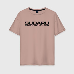 Женская футболка хлопок Oversize Subaru world rally team 2