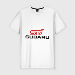 Мужская футболка хлопок Slim Subaru STI