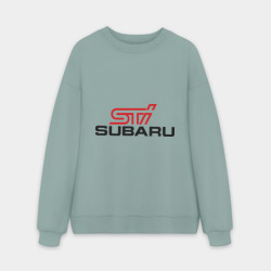 Мужской свитшот oversize без начеса хлопок Subaru STI