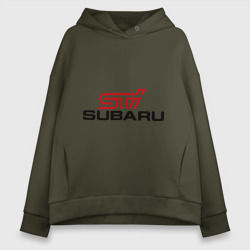 Женское худи Oversize хлопок Subaru STI