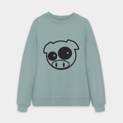 Мужской свитшот oversize без начеса хлопок Subaru pig manga