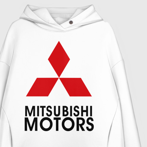 Женское худи Oversize хлопок Mitsubishi 2, цвет белый - фото 3