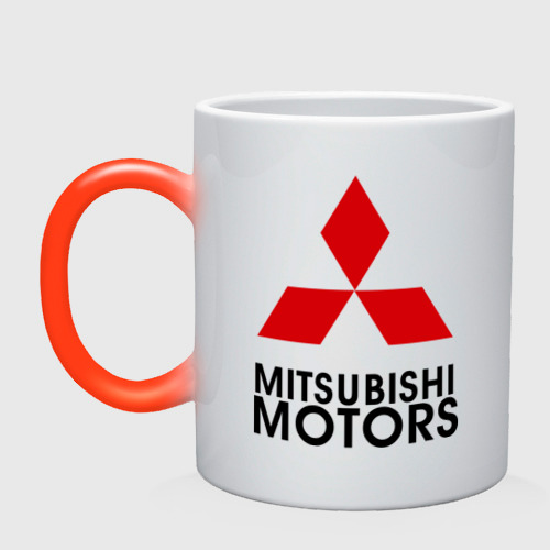 Кружка хамелеон Mitsubishi 2, цвет белый + красный