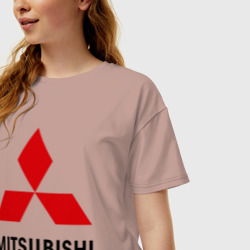 Женская футболка хлопок Oversize Mitsubishi 2 - фото 2