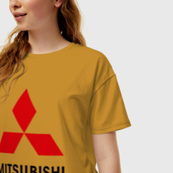 Женская футболка хлопок Oversize Mitsubishi 2 - фото 2