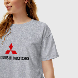 Женская футболка хлопок Oversize Mitsubishi motors - фото 2