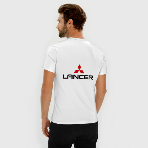 Мужская футболка хлопок Slim Mitsubishi lancer, цвет белый - фото 4