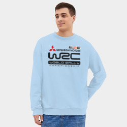 Мужской свитшот oversize без начеса хлопок Mitsubishi wrc - фото 2