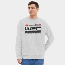 Мужской свитшот oversize без начеса хлопок Mitsubishi wrc - фото 2