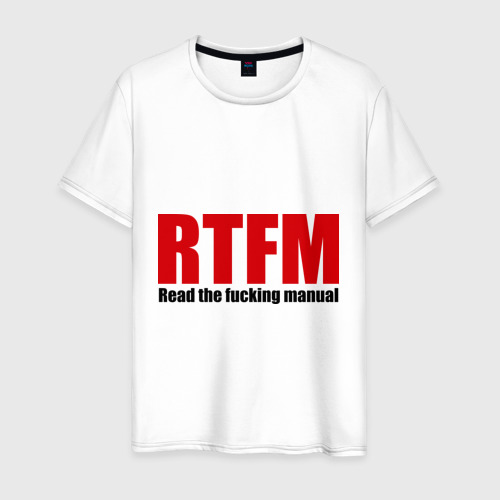 Мужская футболка хлопок RTFM, цвет белый