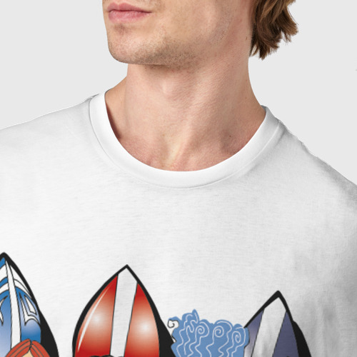 Мужская футболка хлопок Surf macro wave, цвет белый - фото 6